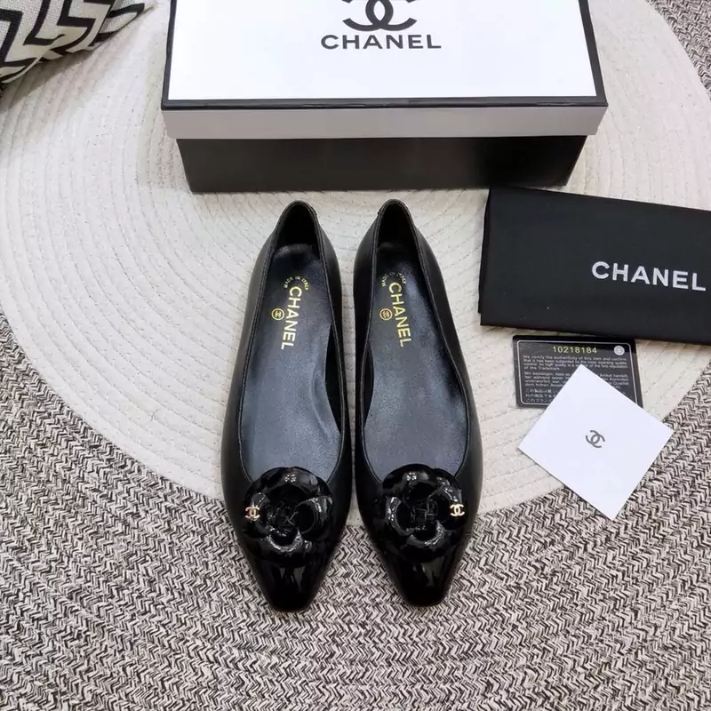 chanel femmes classique chaussures pompes mocassins2.5cm black camellia